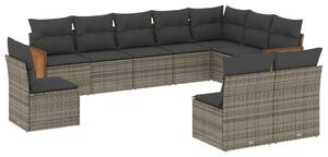 VidaXL Polyrattan Kerti Ülőgarnitúra - 10 részes - Szürke