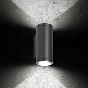 LCD LED kültéri fali lámpa 5156, 2 x 9 W, felfelé & lefelé, grafit, alumínium, dimmelhető, Fekete, Alumínium, Modern