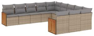 VidaXL Polyrattan Kerti Ülőgarnitúra - 11 részes - Bézs