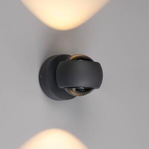 LCD LED kültéri fali lámpa, grafit, felfelé & lefelé, CCT, dimmelhető, alumínium, dimmelhető, Fekete, Alumínium, Modern