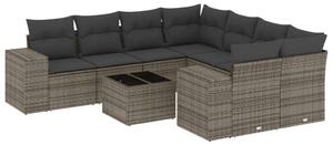VidaXL 9 részes szürke polyrattan kerti ülőgarnitúra párnákkal