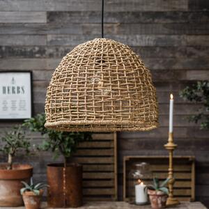 PR Home Cebu lógó világítás, Ø 57 cm, Lampakanay burával, IP20, dimmelhető, Világos fa, Nappali / Étkező, Fa, Vidéki otthon / Rusztikus
