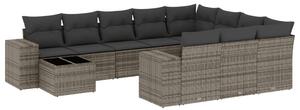 VidaXL Polyrattan Kerti Ülőgarnitúra - 11 részes - Szürke