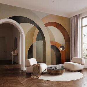 Fotótapéta Absztrakt textúrájú geometrikus ívek földes bézs, barna és, 3d fotótapéta, Fotótapéta 3d geometriai alakzatok, w09611 : Uwalls.hu