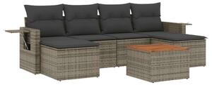 VidaXL Polyrattan Kerti Ülőgarnitúra - 7 részes - Szürke