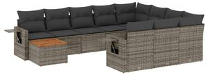 VidaXL Polyrattan Kerti Ülőgarnitúra - 11 részes - Szürke