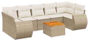VidaXL Polyrattan Kerti Ülőgarnitúra - 8 részes, Bézs
