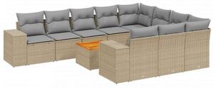 VidaXL Polyrattan Kerti Ülőgarnitúra - 11 részes - Bézs