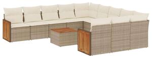 VidaXL Polyrattan Kerti Ülőgarnitúra - Bézs - 12 részes