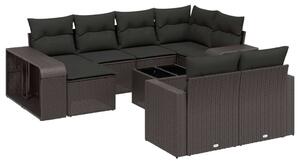 VidaXL Polyrattan Kerti Ülőgarnitúra - 11 részes - Fekete