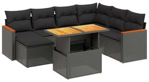 VidaXL Polyrattan Kerti Ülőgarnitúra - 8 részes - Fekete