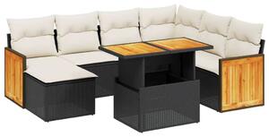VidaXL Polyrattan Kerti Ülőgarnitúra - 8 részes - Fekete
