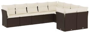 VidaXL Polyrattan Kerti Ülőgarnitúra - 9 részes - Barna