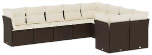 VidaXL Polyrattan Kerti Ülőgarnitúra - 9 részes - Barna
