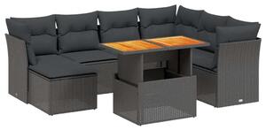 VidaXL Polyrattan Kerti Ülőgarnitúra - 8 részes, Fekete