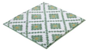 Kleine Wolke Alhambra fürdőszoba szőnyeg 60x60 cm négyzet fehér-zöld-sárga 9174685135