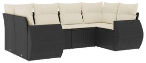 VidaXL Polyrattan Kerti Ülőgarnitúra - 6 részes - Fekete