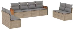 VidaXL Polyrattan Kerti Ülőgarnitúra - 8 részes - Bézs