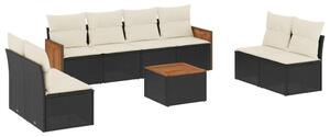 VidaXL Polyrattan Kerti Ülőgarnitúra - 9 részes - Fekete