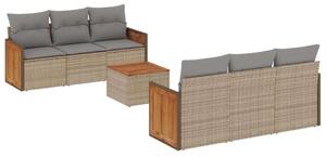 VidaXL Polyrattan Kerti Ülőgarnitúra - 7 részes - Bézs