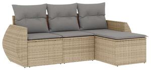 VidaXL Polyrattan Kerti Ülőgarnitúra - 4 részes - Bézs