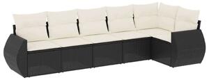 VidaXL Polyrattan Kerti Ülőgarnitúra - 6 részes - Fekete
