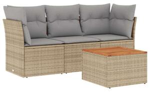 VidaXL Polyrattan Kerti Ülőgarnitúra - 4 részes - Bézs