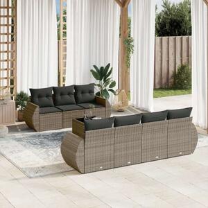 VidaXL Polyrattan Kerti Ülőgarnitúra - 8 részes - Szürke