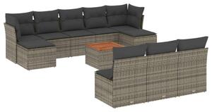 VidaXL Polyrattan Kerti Ülőgarnitúra - 11 részes - Szürke