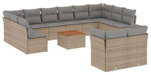 VidaXL Polyrattan Kerti Ülőgarnitúra - 13 részes - Bézs