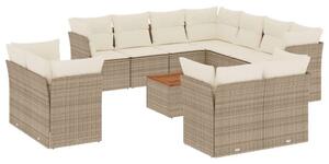 VidaXL Polyrattan Kerti Ülőgarnitúra - 12 részes - Bézs