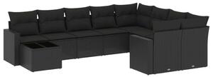 VidaXL Polyrattan Kerti Ülőgarnitúra - 10 részes - Fekete