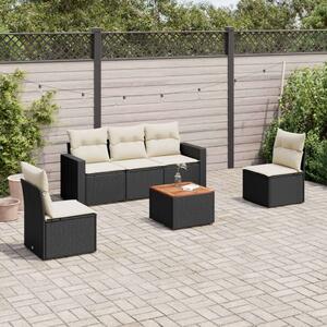 VidaXL Polyrattan Kerti Ülőgarnitúra - 6 részes, Fekete
