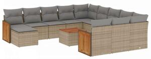 VidaXL Polyrattan Kerti Ülőgarnitúra - 13 részes - Bézs