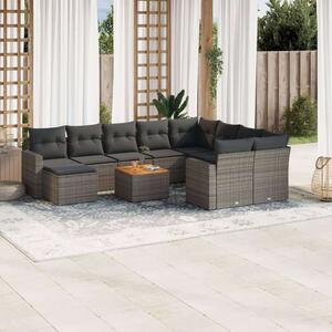 VidaXL Polyrattan Kerti Ülőgarnitúra - 11 részes - Szürke