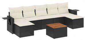 VidaXL Polyrattan Kerti Ülőgarnitúra - 8 részes - Fekete