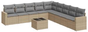VidaXL Polyrattan Kerti Ülőgarnitúra - 10 részes - Bézs