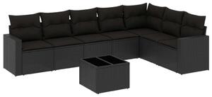 VidaXL Polyrattan Kerti Ülőgarnitúra - 8 részes - Fekete
