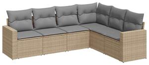 VidaXL Polyrattan Kerti Ülőgarnitúra - 6 részes - Bézs