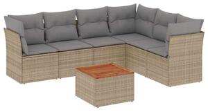 VidaXL Polyrattan Kerti Ülőgarnitúra - 7 részes - Bézs