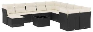 VidaXL Polyrattan Kerti Ülőgarnitúra - 12 részes - Fekete