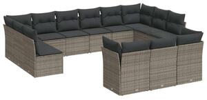 VidaXL Polyrattan Kerti Ülőgarnitúra - 13 részes - Szürke