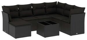 VidaXL Polyrattan Kerti Ülőgarnitúra - 8 részes - Fekete