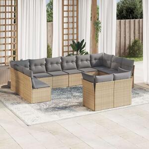 VidaXL Polyrattan Kerti Ülőgarnitúra - 12 részes - Bézs