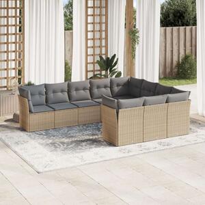 Polyrattan Kerti Ülőgarnitúra - 10 részes - Bézs