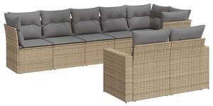 Polyrattan Kerti Ülőgarnitúra - 8 részes - Bézs