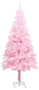 VidaXL rózsaszín PVC műkarácsonyfa LED-ekkel és gömbszettel 120 cm
