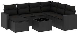 VidaXL Polyrattan Kerti Ülőgarnitúra - 8 részes - Fekete