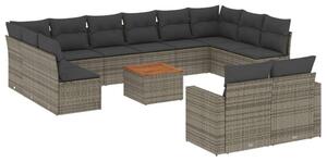 VidaXL Polyrattan Kerti Ülőgarnitúra - 13 részes - Szürke