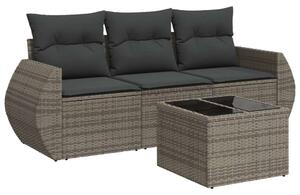 VidaXL Polyrattan Kerti Ülőgarnitúra - 4 részes - Szürke